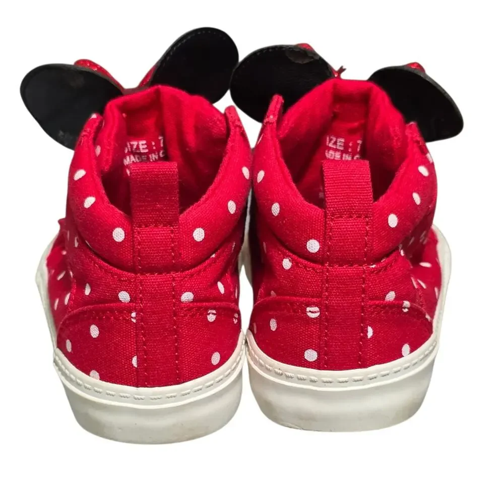 Gap Disney Minnie Mouse Shoes Toddler 7 EUR 24 Red Polka Dot High Top Sneakers